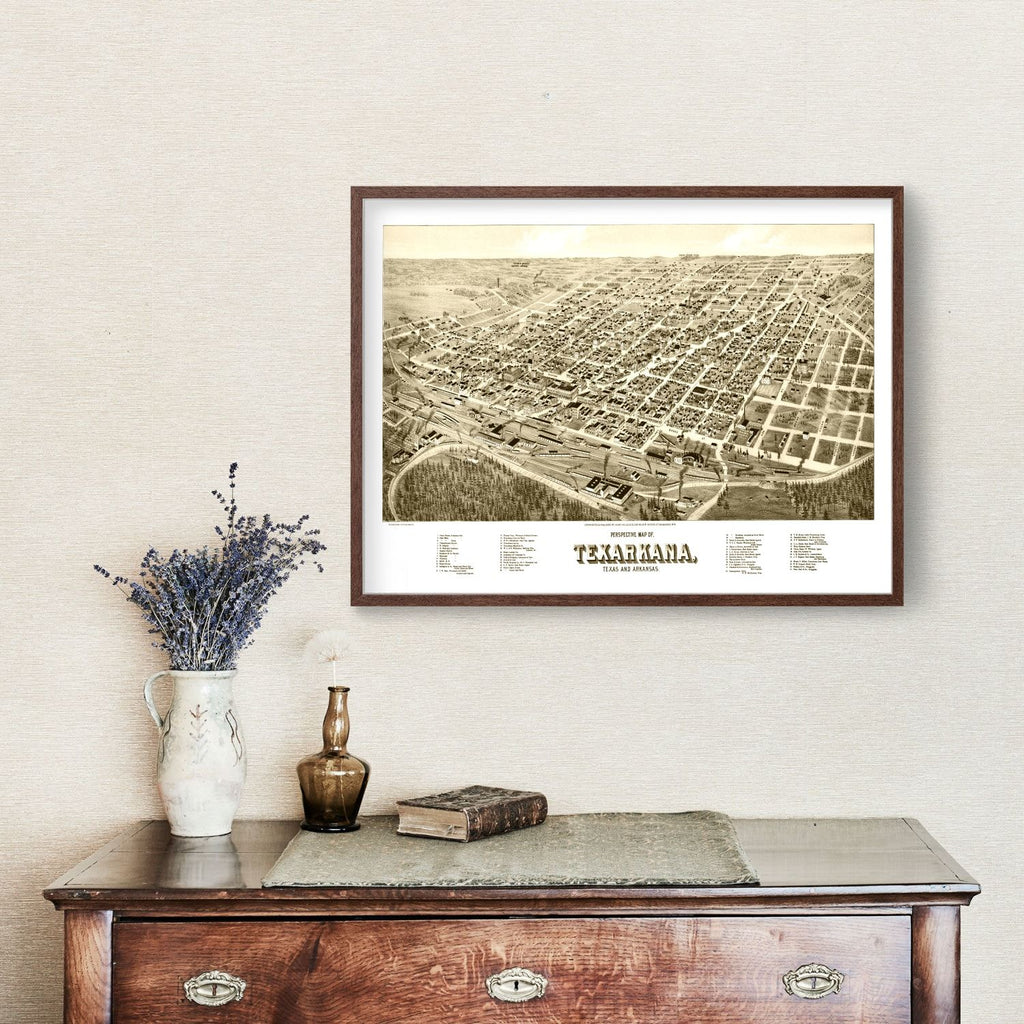 Vintage Map of Texarkana, Texas 1888