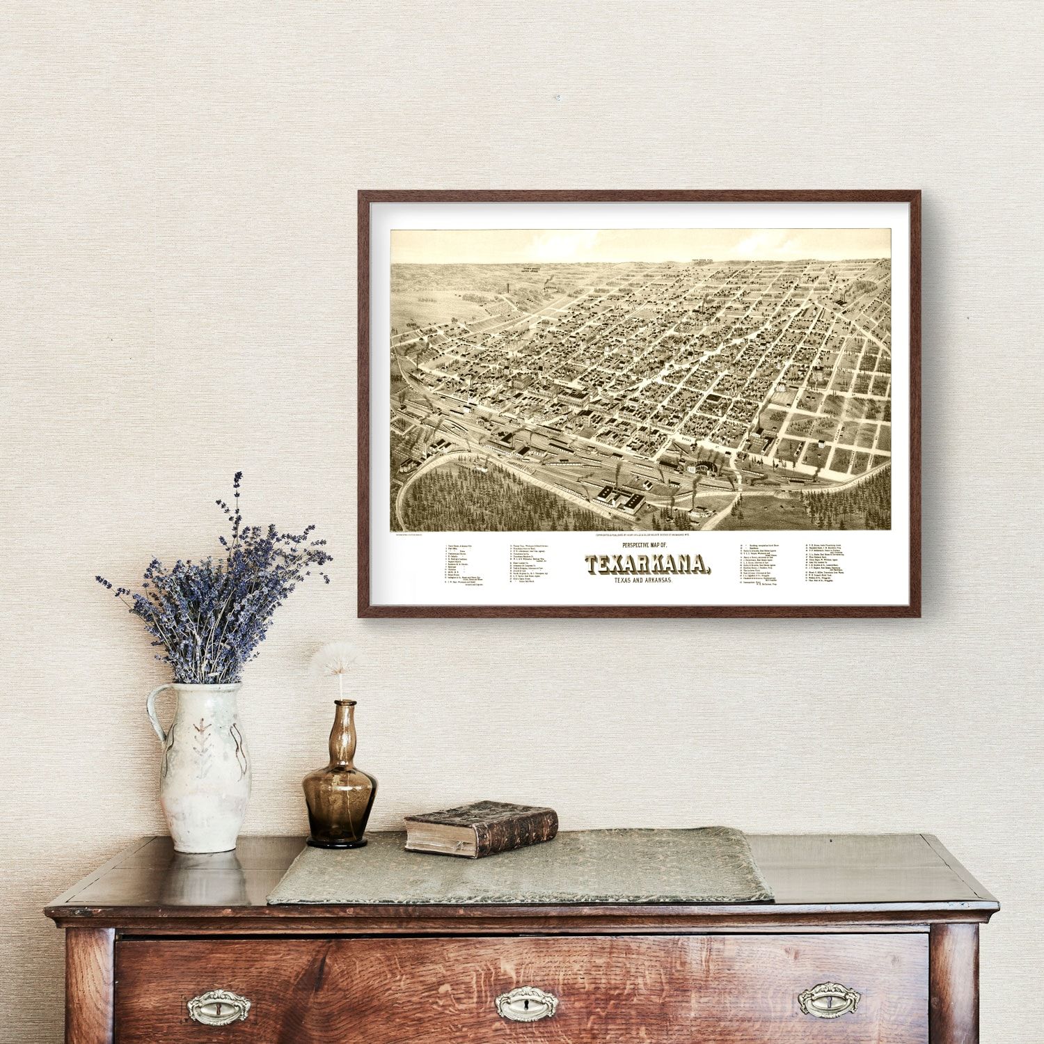 Vintage Map of Texarkana, Texas 1888