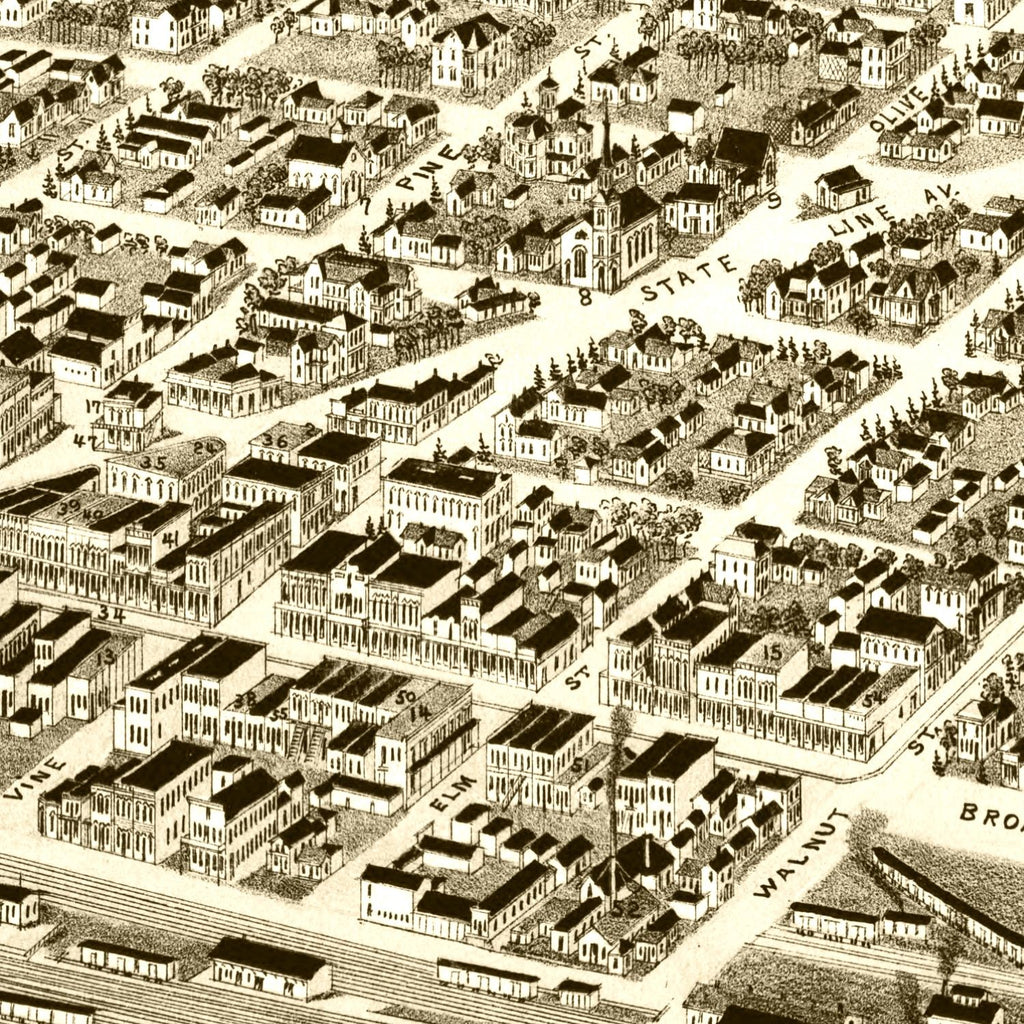 Vintage Map of Texarkana, Texas 1888