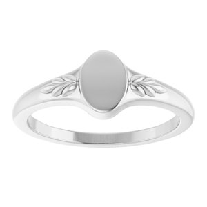 Sterling Silver Engravable Wheat Pattern Signet Ring – image 3