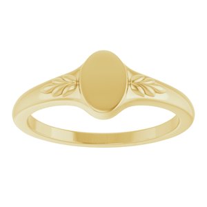 10K Yellow Gold Engravable Wheat Pattern Signet Ring – image 3
