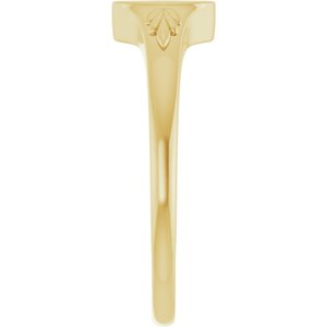 14K Yellow Gold Engravable Wheat Pattern Signet Ring – image 4