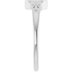 Platinum Engravable Wheat Pattern Signet Ring – image 4