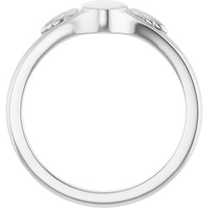 Sterling Silver Engravable Wheat Pattern Signet Ring – image 2
