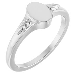 Sterling Silver Engravable Wheat Pattern Signet Ring