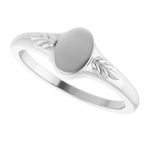 Platinum Engravable Wheat Pattern Signet Ring – image 5