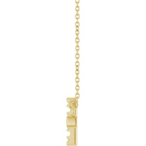 10K Yellow Gold 2.2 mm Round Accented Sideways Cross 18" Necklace – image 6