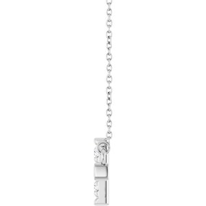 Sterling Silver 1/4 CTW Lab-Grown Diamond Sideways Cross 18" Necklace – image 3