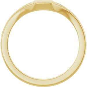 14K Yellow Gold Wheat Pattern Signet Ring – image 2