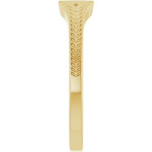 14K Yellow Gold Wheat Pattern Signet Ring – image 4
