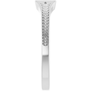 14K White Gold Wheat Pattern Signet Ring – image 4