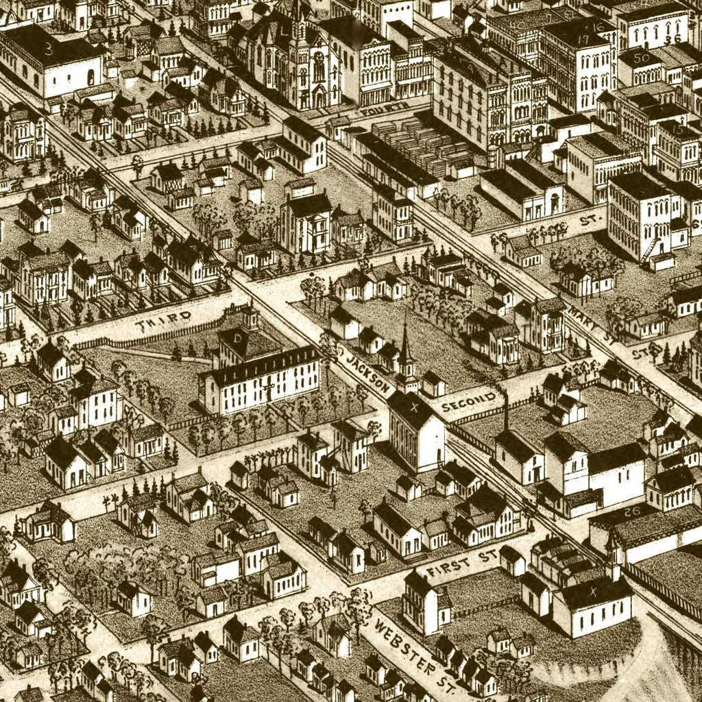 Vintage Map of Waco, Texas 1886
