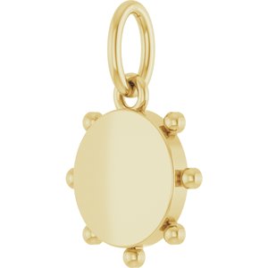 18K Yellow Gold-Plated Sterling Silver Engravable Beaded Pendant – image 2
