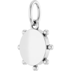 Sterling Silver Engravable Beaded Pendant – image 2