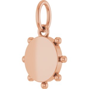 14K Rose Gold Engravable Beaded Pendant – image 2