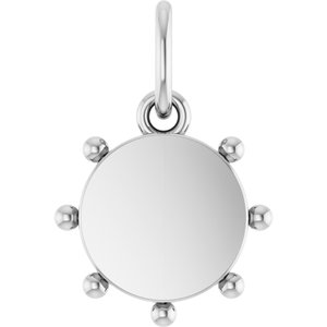 Sterling Silver Engravable Beaded Pendant