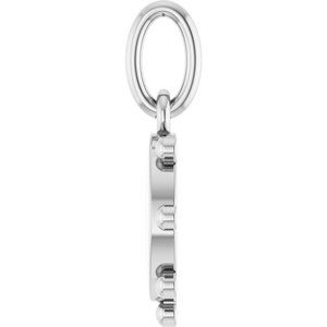 14K White Gold Engravable Beaded Pendant – image 3