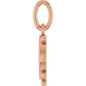 14K Rose Gold Engravable Beaded Pendant – image 3
