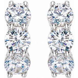 14K Yellow Gold 3 CTW Lab-Grown Diamond 15 mm Hoop Earrings – image 2