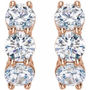 14K Rose Gold 2 CTW Lab-Grown Diamond 12 mm Hoop Earrings – image 3