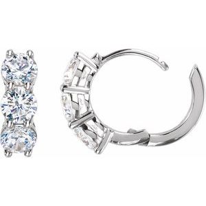 14K Yellow Gold 4.25 mm Round Accented 12 mm Hoop Earring Mounting – image 3