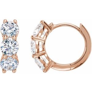 14K Rose Gold 2 CTW Lab-Grown Diamond 12 mm Hoop Earrings – image 2