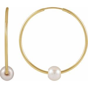 Pearl Hoop Earrings