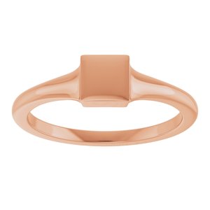 14K Rose Gold Engravable Square Tapered Signet Ring – image 3