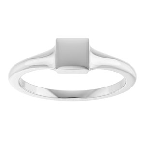Sterling Silver Engravable Square Tapered Signet Ring – image 3