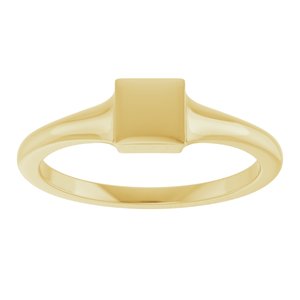 14K Yellow Gold Engravable Square Tapered Signet Ring – image 3