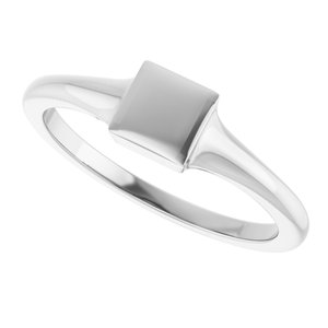 Sterling Silver Engravable Square Tapered Signet Ring – image 5