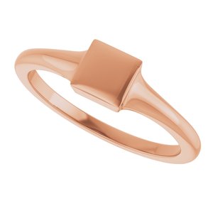 14K Rose Gold Engravable Square Tapered Signet Ring – image 5