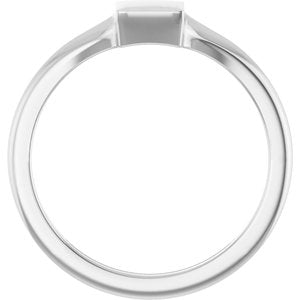 14K White Gold Engravable Square Tapered Signet Ring – image 2