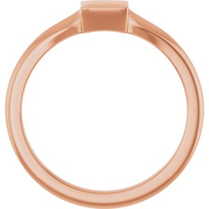 14K Rose Gold Engravable Square Tapered Signet Ring – image 2