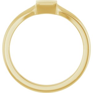 14K Yellow Gold Engravable Square Tapered Signet Ring – image 2