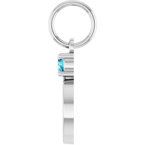 Sterling Silver Engravable Natural Zircon Round Pendant – image 3