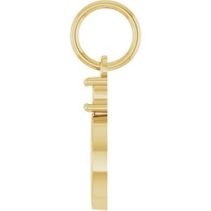 10K Yellow Gold 3 mm Round Engravable Family Disc Pendant Mounting – image 6