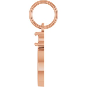 14K Rose Gold 3 mm Round Engravable Family Disc Pendant Mounting – image 6