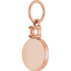 14K Rose Gold 3 mm Round Engravable Family Disc Pendant Mounting – image 4