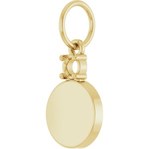 10K Yellow Gold 3 mm Round Engravable Family Disc Pendant Mounting – image 4