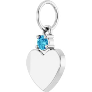 Platinum Engravable Natural Zircon Heart Pendant – image 2