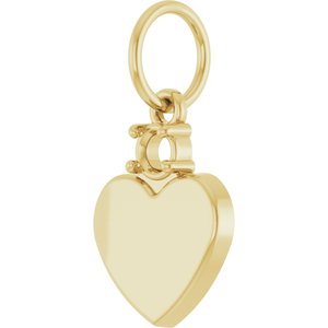 10K Yellow Gold 3 mm Round Engravable Family Heart Pendant Mounting – image 4