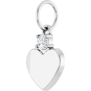 Platinum Engravable 1/10 CT Lab-Grown Diamond Heart Pendant – image 2