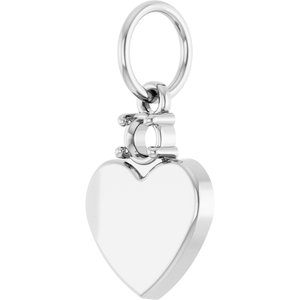 14K White Gold 3 mm Round Engravable Family Heart Pendant Mounting – image 4