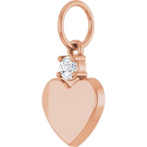 14K Rose Gold 3 mm Round Engravable Family Heart Pendant Mounting – image 3