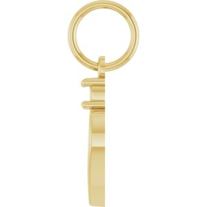 14K Yellow Gold 3 mm Round Engravable Family Heart Pendant Mounting – image 6