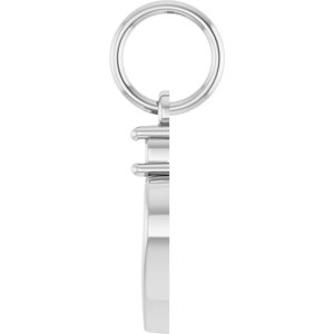 14K White Gold 3 mm Round Engravable Family Heart Pendant Mounting – image 6