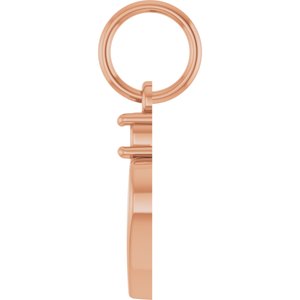14K Rose Gold 3 mm Round Engravable Family Heart Pendant Mounting – image 6
