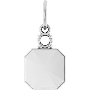 Platinum 3 mm Round Engravable Family Asscher Pendant Mounting – image 2