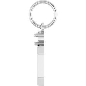 14K White Gold 3 mm Round Engravable Family Asscher Pendant Mounting – image 6